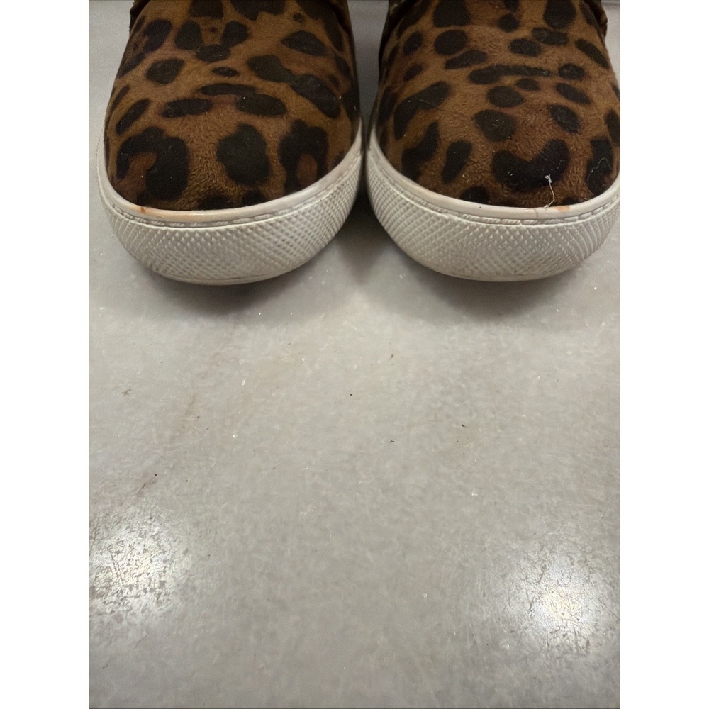 BEAST womens ankle booties brown leopard print leather upper flats zip up W9/39 - Picture 3 of 9